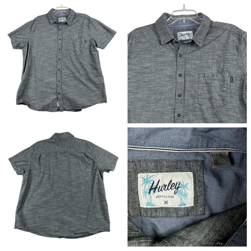 Men's Hurley 100% Cotton Short Sleeve Button Down XXL